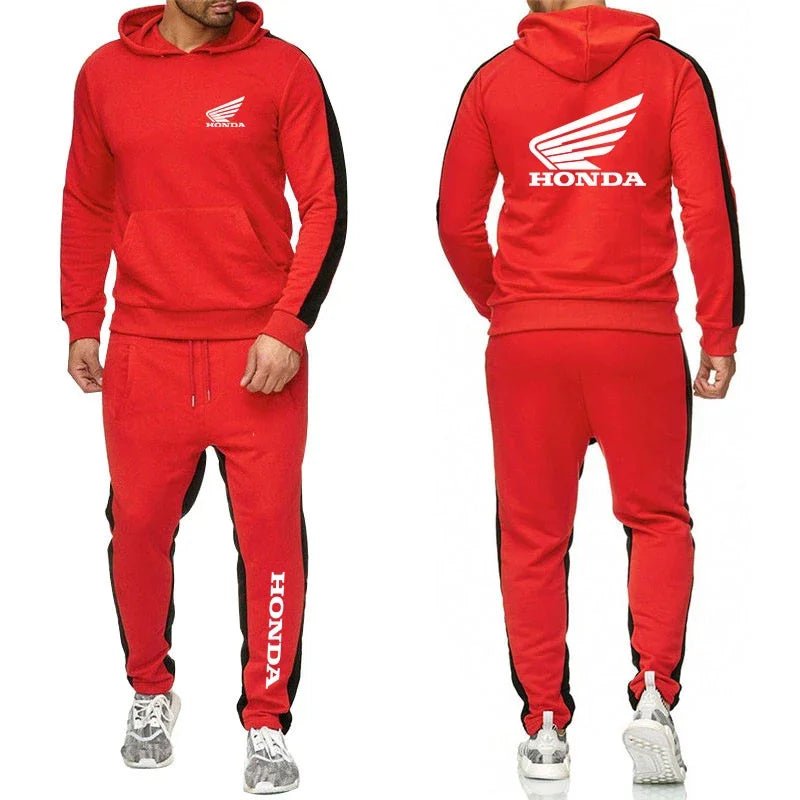 2025 Men Tracksuit Honda motor Wing Printed Hoodie Suits Hooded Sweatshirt+Pants 2 Pieces Men Sets Running Fitness Men Clothing - Fabtukus Luxury
