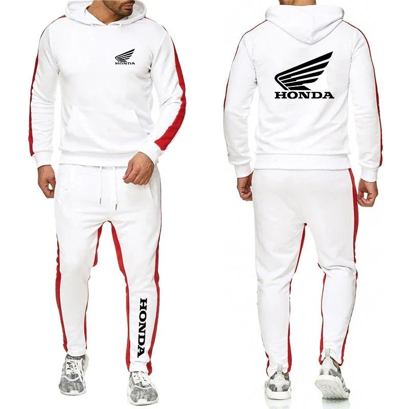 2025 Men Tracksuit Honda motor Wing Printed Hoodie Suits Hooded Sweatshirt+Pants 2 Pieces Men Sets Running Fitness Men Clothing - Fabtukus Luxury