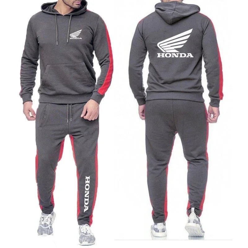 2025 Men Tracksuit Honda motor Wing Printed Hoodie Suits Hooded Sweatshirt+Pants 2 Pieces Men Sets Running Fitness Men Clothing - Fabtukus Luxury