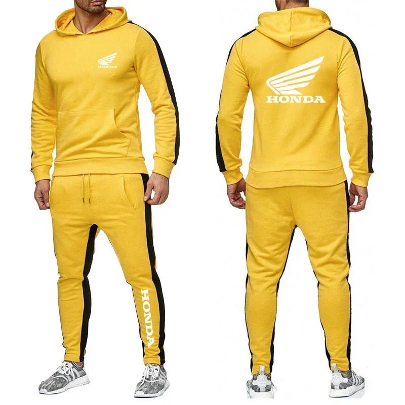 2025 Men Tracksuit Honda motor Wing Printed Hoodie Suits Hooded Sweatshirt+Pants 2 Pieces Men Sets Running Fitness Men Clothing - Fabtukus Luxury