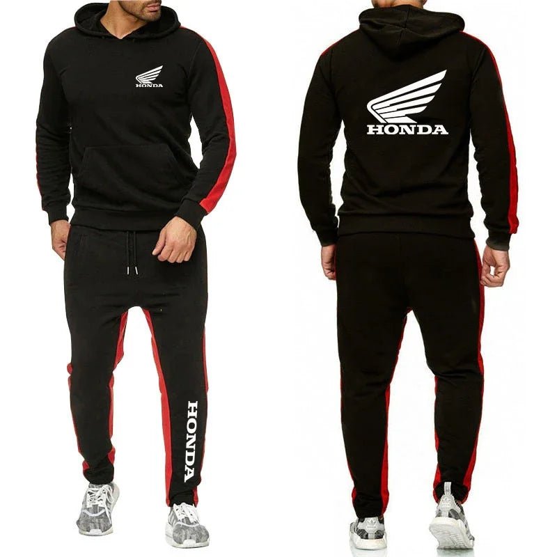 2025 Men Tracksuit Honda motor Wing Printed Hoodie Suits Hooded Sweatshirt+Pants 2 Pieces Men Sets Running Fitness Men Clothing - Fabtukus Luxury