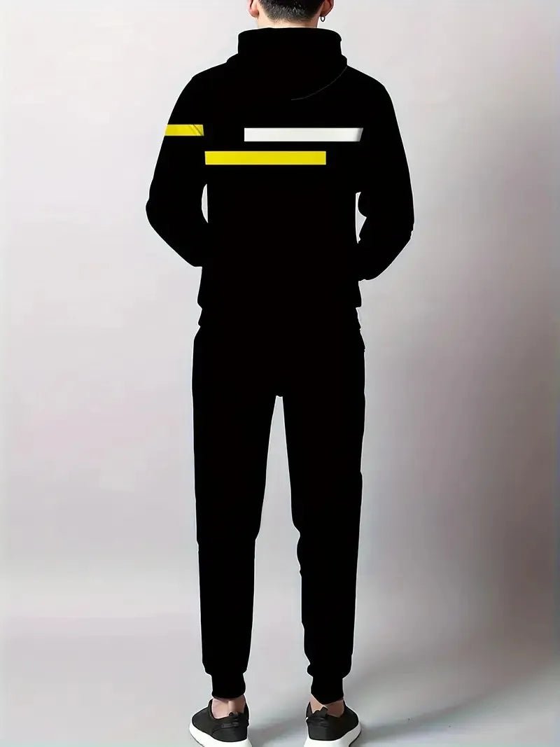 3D stripe print truck suit set, sweat shirt, hoodies and pants - Fabtukus Luxury