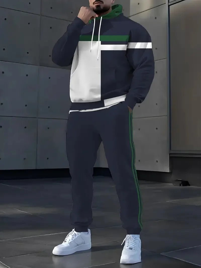 3D stripe print truck suit set, sweat shirt, hoodies and pants - Fabtukus Luxury