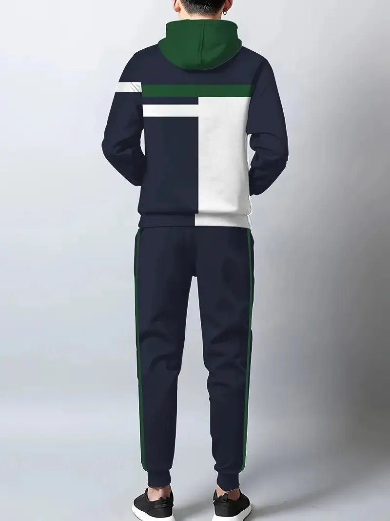 3D stripe print truck suit set, sweat shirt, hoodies and pants - Fabtukus Luxury