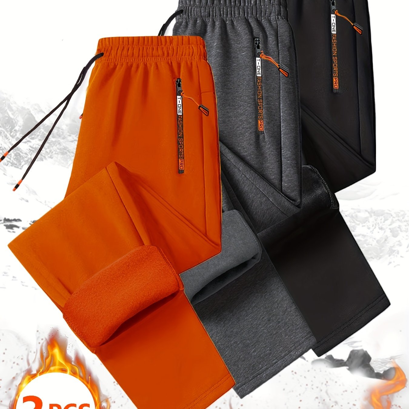 3pcs Men'S Winter Warm Fleece Sweatpants - Fabtukus Luxury