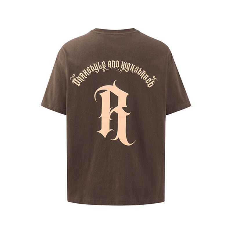 Drop Shoulder Men's And Women's Printed Short Sleeve - Fabtukus Luxury