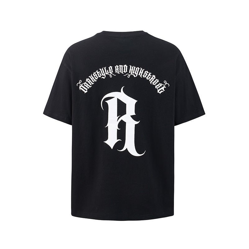 Drop Shoulder Men's And Women's Printed Short Sleeve - Fabtukus Luxury