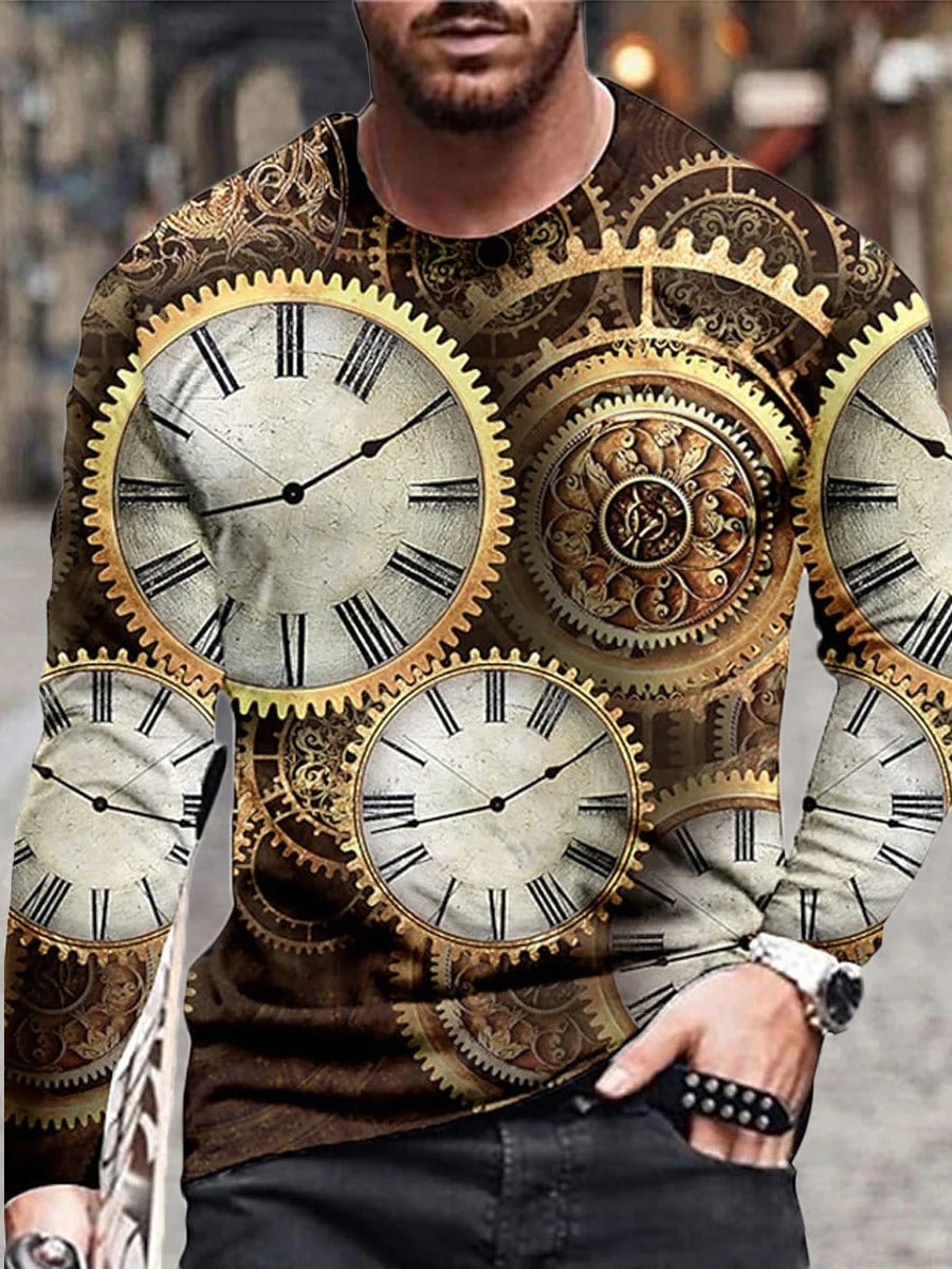 Hip - hop Gradient Swirl Retro T-shirt - Fabtukus Luxury