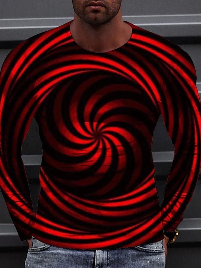 Hip - hop Gradient Swirl Retro T-shirt - Fabtukus Luxury