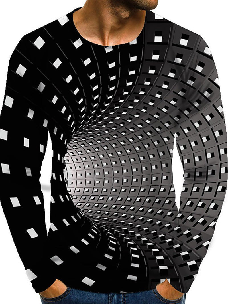 Hip - hop Gradient Swirl Retro T-shirt - Fabtukus Luxury