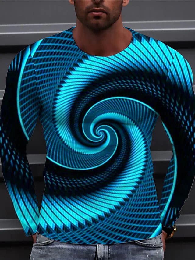 Hip - hop Gradient Swirl Retro T-shirt - Fabtukus Luxury