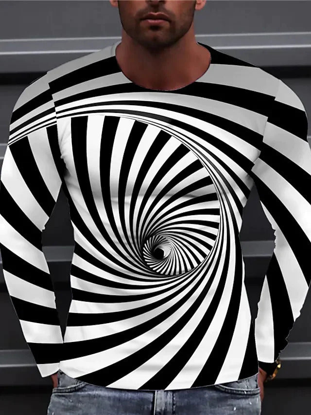 Hip - hop Gradient Swirl Retro T-shirt - Fabtukus Luxury