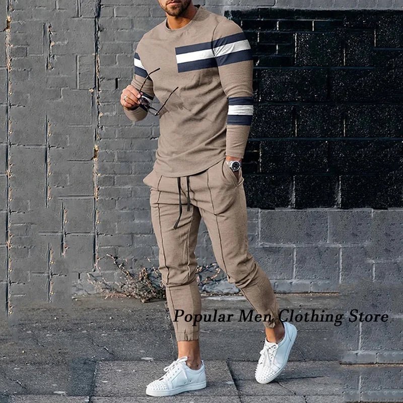 Long Sleeved Casual Tracksuit 2 Piece - Fabtukus Luxury