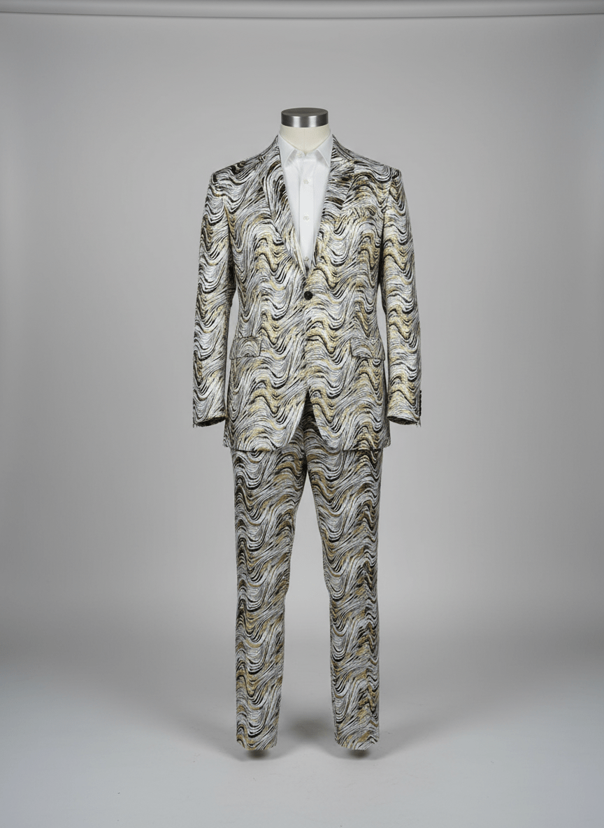 Luxury Gold & White Damask {Per Yard} - Fabtukus Luxury