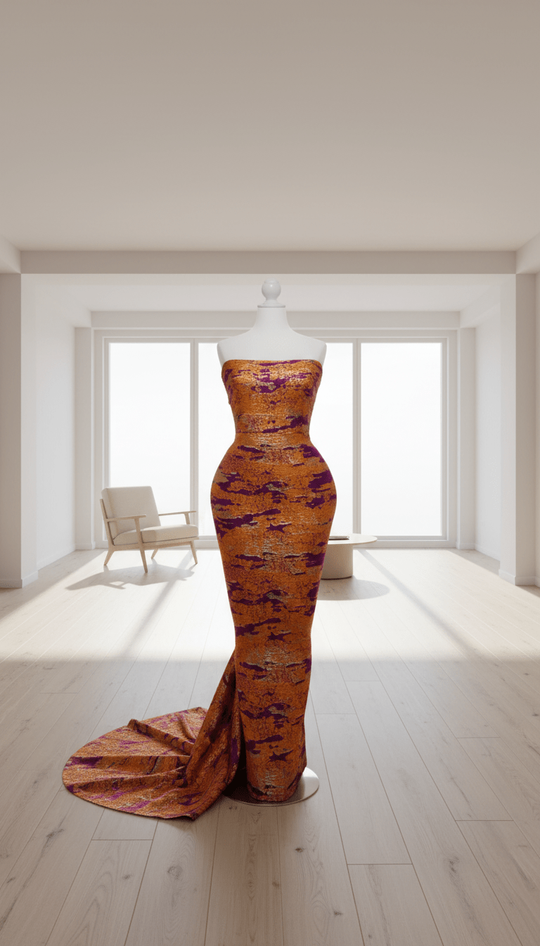 Luxury Orange and Purple Damask {Per Yard} - Fabtukus Luxury