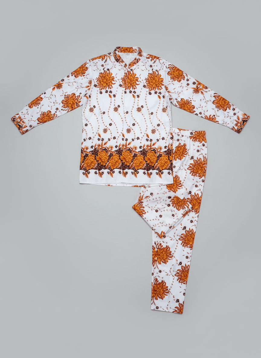 Men Luxury Vintage Fabrics Brown and white {Per Yard) - Fabtukus Luxury