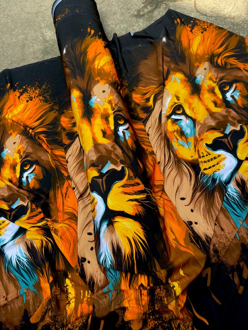 Men Luxury Vintage Fabrics Lion Face {Per Yard) - Fabtukus Luxury