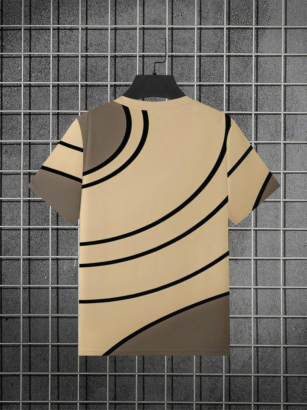 Men's 3D Digital Printed Striped T-shirt, Breathable Short - sleeved Round - neck Casual Sportswear Daily Wear Top for Business - Fabtukus Luxury