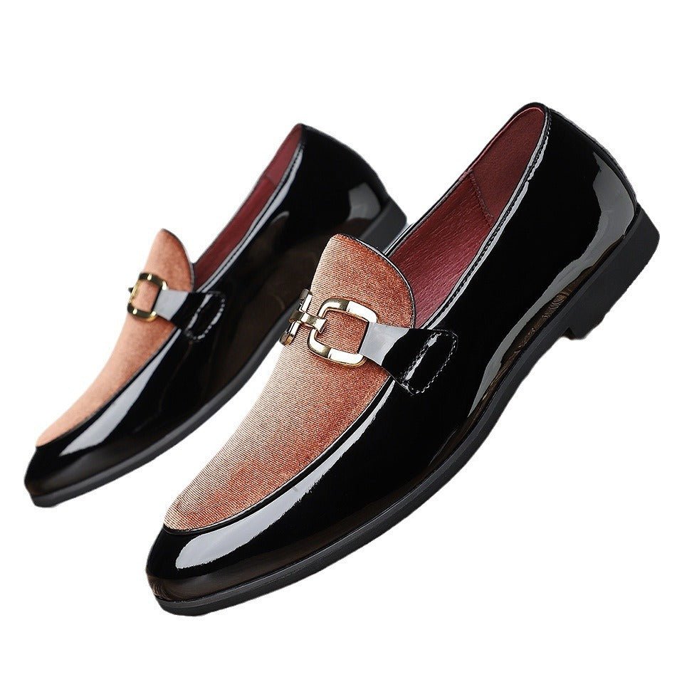 Men's Glossy Pointed British Style Frosted Suede Business Casual Leather Shoes - Fabtukus Luxury
