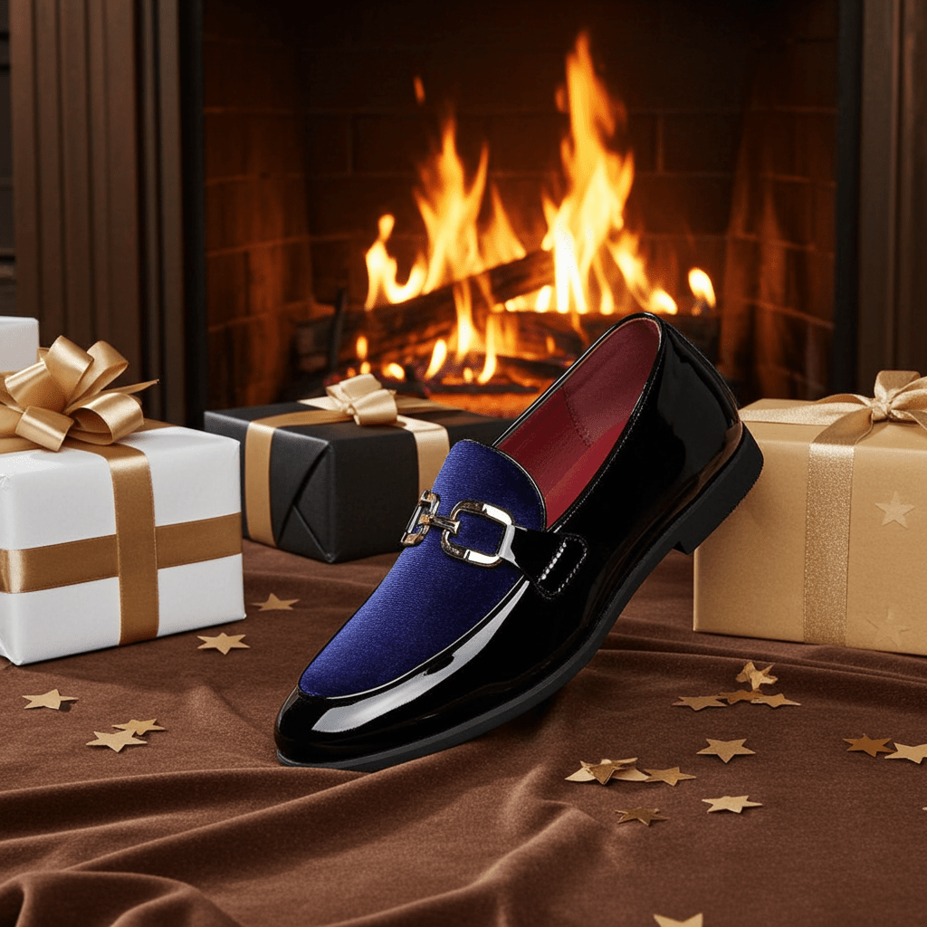 Men's Glossy Pointed British Style Frosted Suede Business Casual Leather Shoes - Fabtukus Luxury