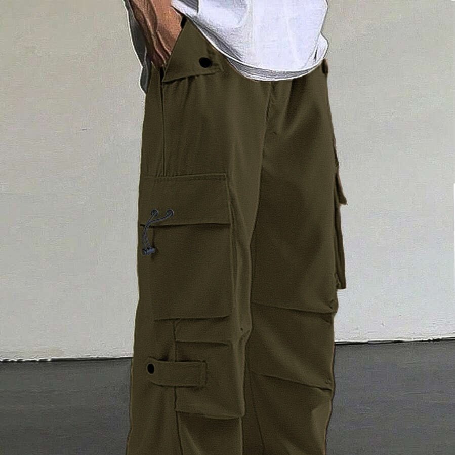 Men's Loose Wide Leg Straight Leg Quick - Dry Casual Trousers - Fabtukus Luxury