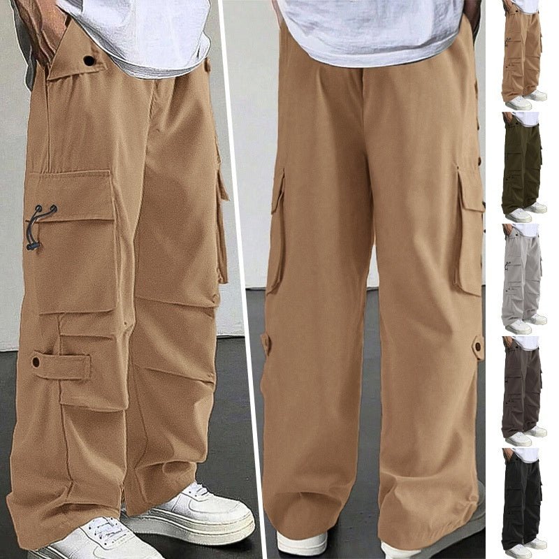 Men's Loose Wide Leg Straight Leg Quick - Dry Casual Trousers - Fabtukus Luxury