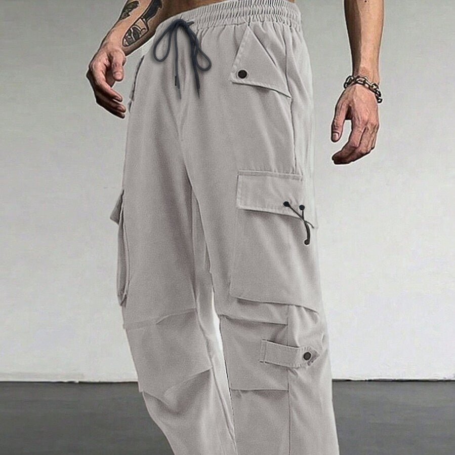 Men's Loose Wide Leg Straight Leg Quick - Dry Casual Trousers - Fabtukus Luxury