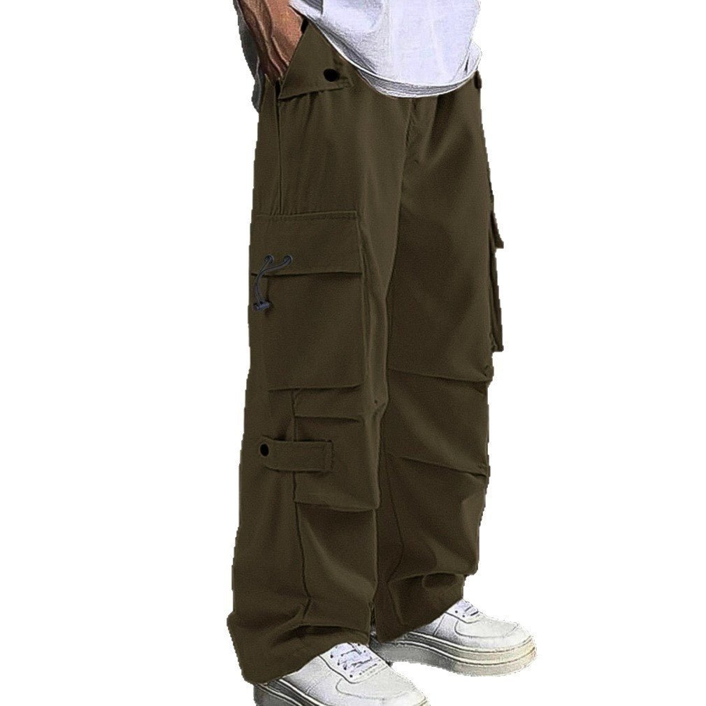 Men's Loose Wide Leg Straight Leg Quick - Dry Casual Trousers - Fabtukus Luxury