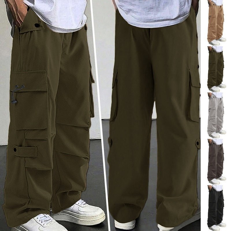 Men's Loose Wide Leg Straight Leg Quick - Dry Casual Trousers - Fabtukus Luxury