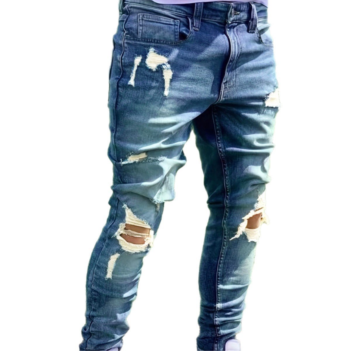 Men's Ripped Fashion Personality Street Trend Style Jeans - Fabtukus Luxury