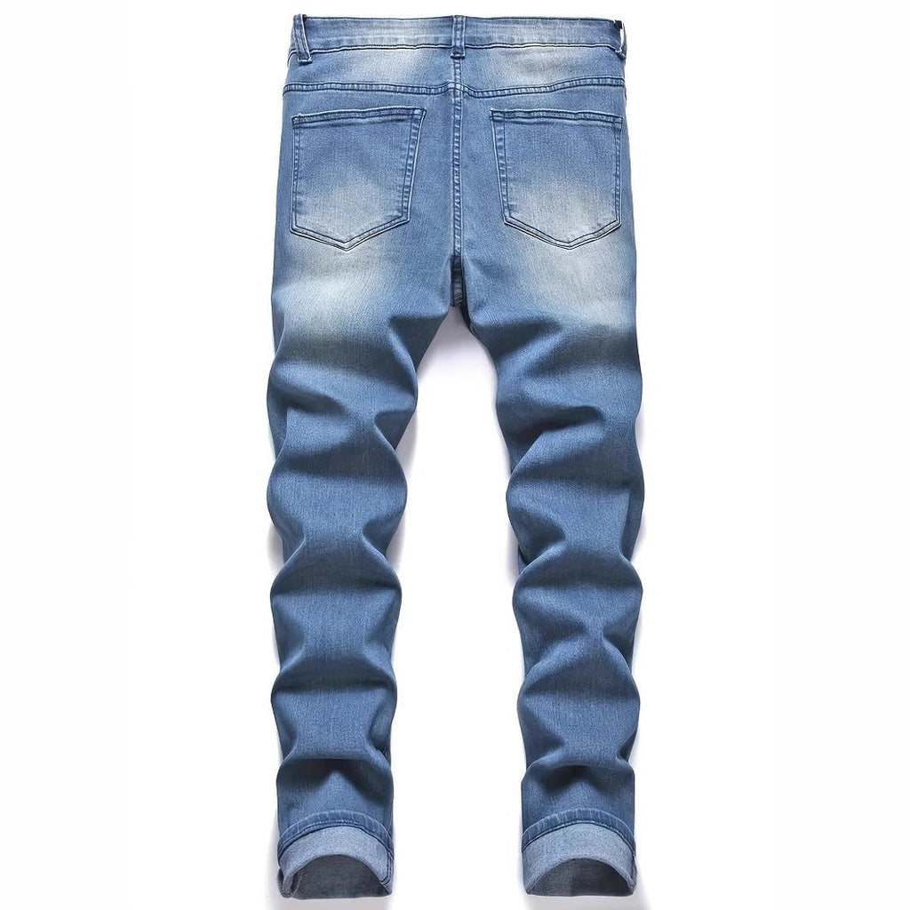 Men's Ripped Fashion Personality Street Trend Style Jeans - Fabtukus Luxury