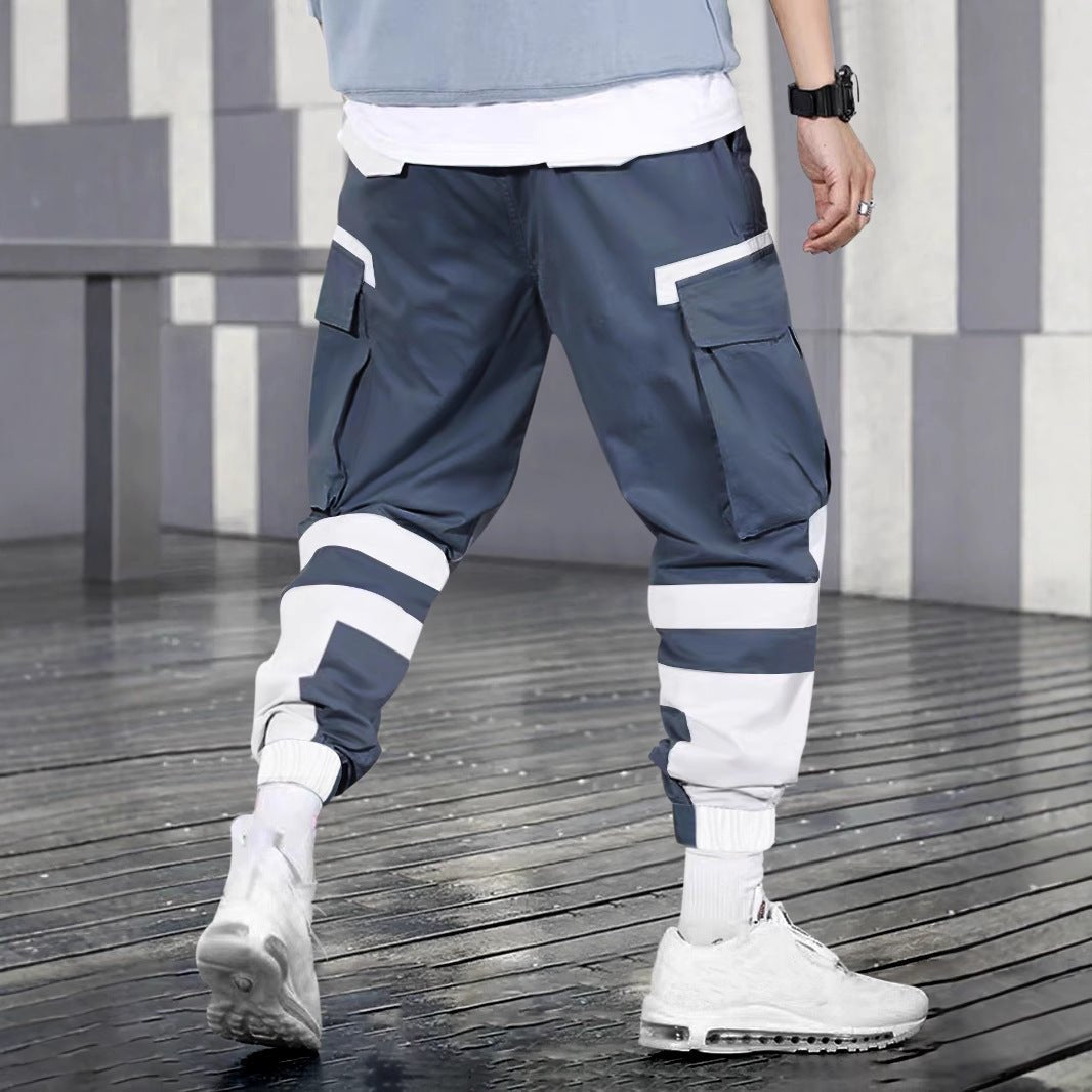 Men's Summer American Trendy Brand Multi - pocket Drawstring Casual Pants - Fabtukus Luxury