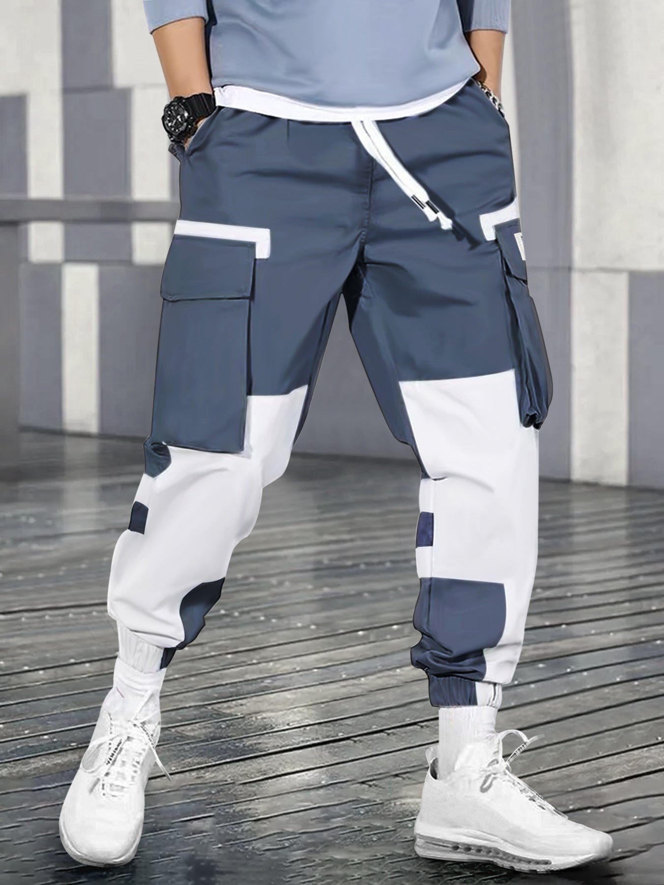 Men's Summer American Trendy Brand Multi - pocket Drawstring Casual Pants - Fabtukus Luxury