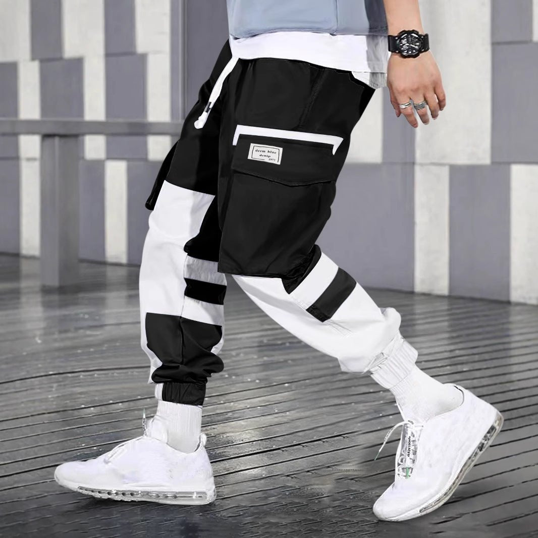 Men's Summer American Trendy Brand Multi - pocket Drawstring Casual Pants - Fabtukus Luxury