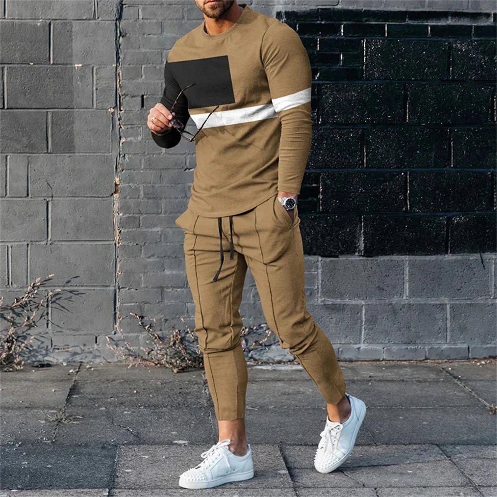 Men's Tracksuit Casual 3D Print 2 Piece Sets Long Sleeve T-Shirt+pants 2pcs Set Fashion Outfits Oversized Sports Unisex Clothing - Fabtukus Luxury
