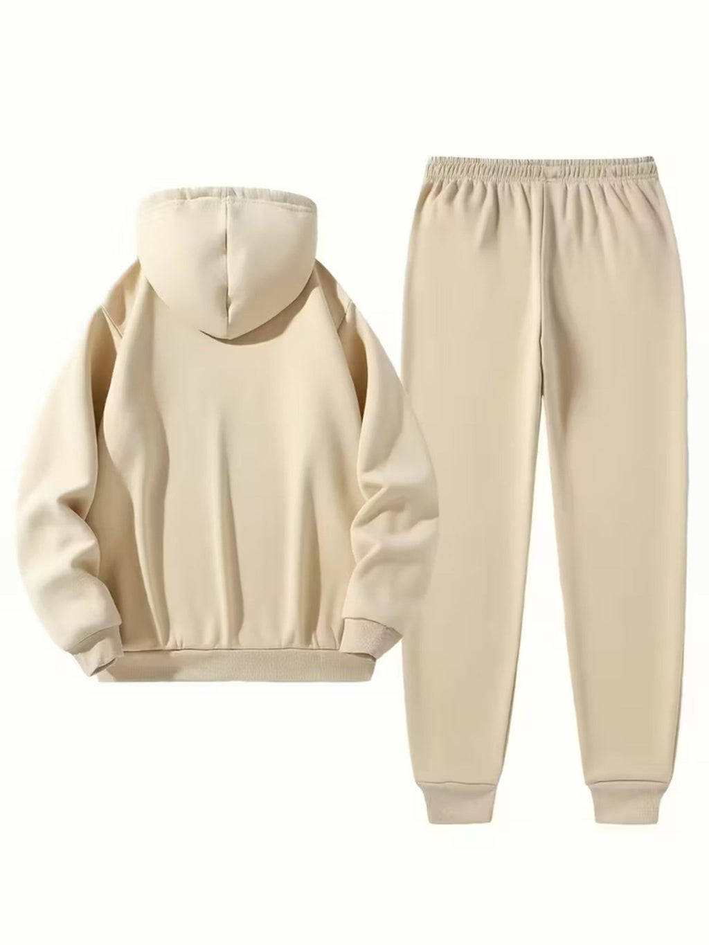 Men's two - piece suit, casual crew neck long - sleeved hooded - Fabtukus Luxury