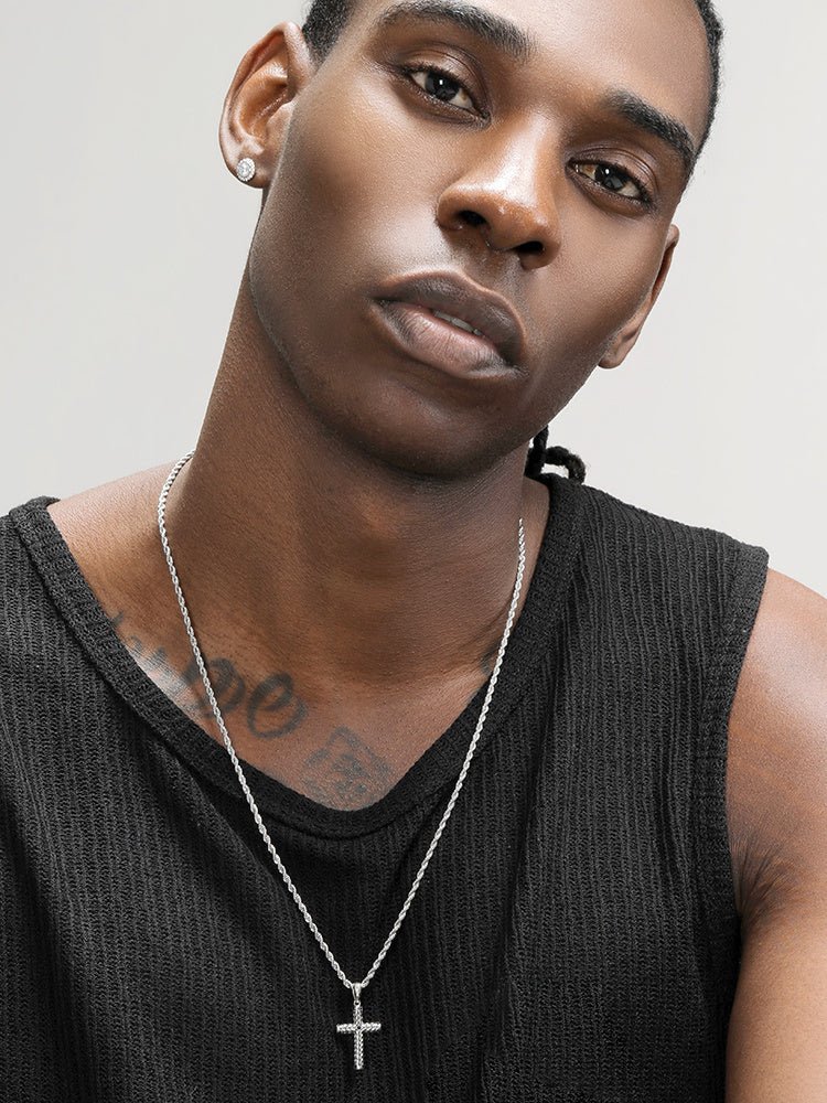 Pure Silver Cross Pendant For Men, Vintage, Trendy, Personalized Necklace - Fabtukus Luxury