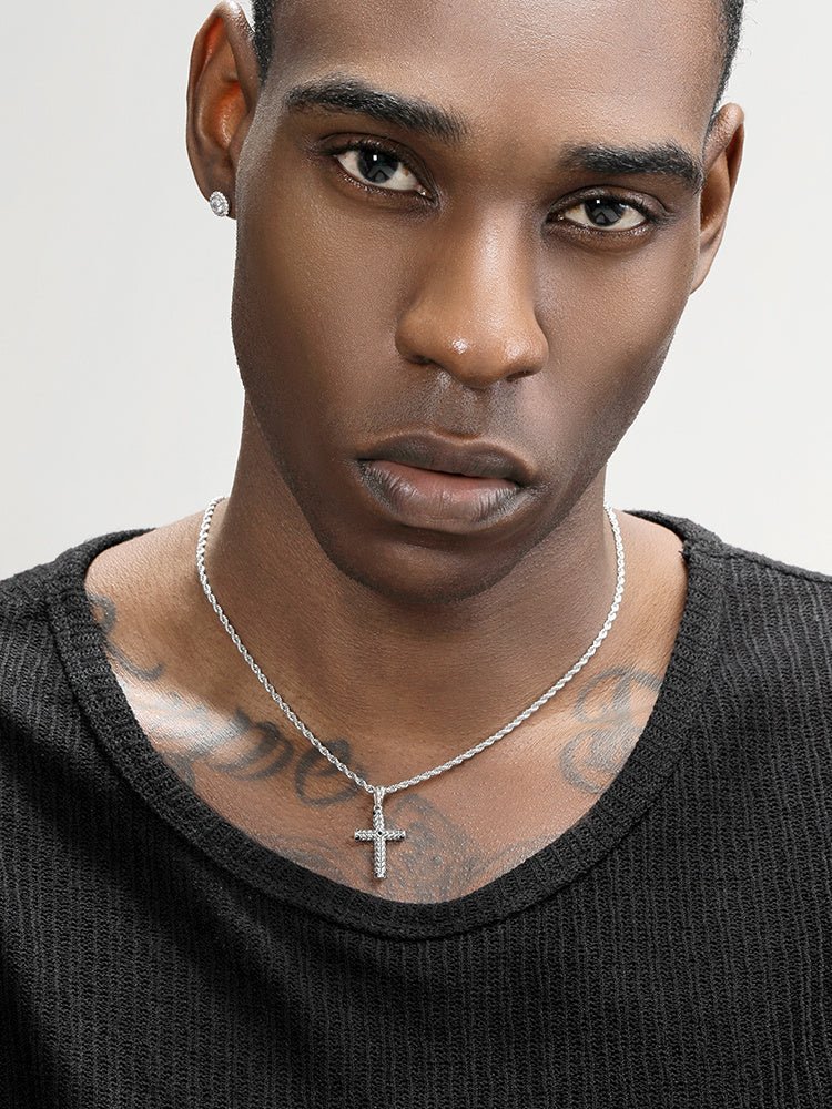 Pure Silver Cross Pendant For Men, Vintage, Trendy, Personalized Necklace - Fabtukus Luxury