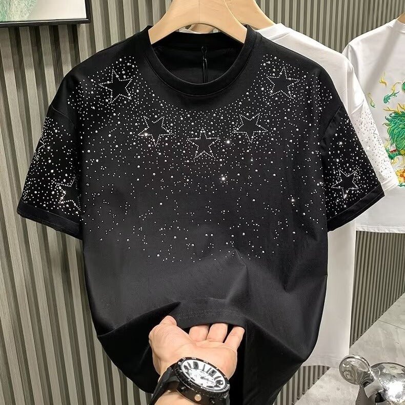 Starry Sky Short Sleeve Men's T-Shirt Casual Summer American Style - Fabtukus Luxury